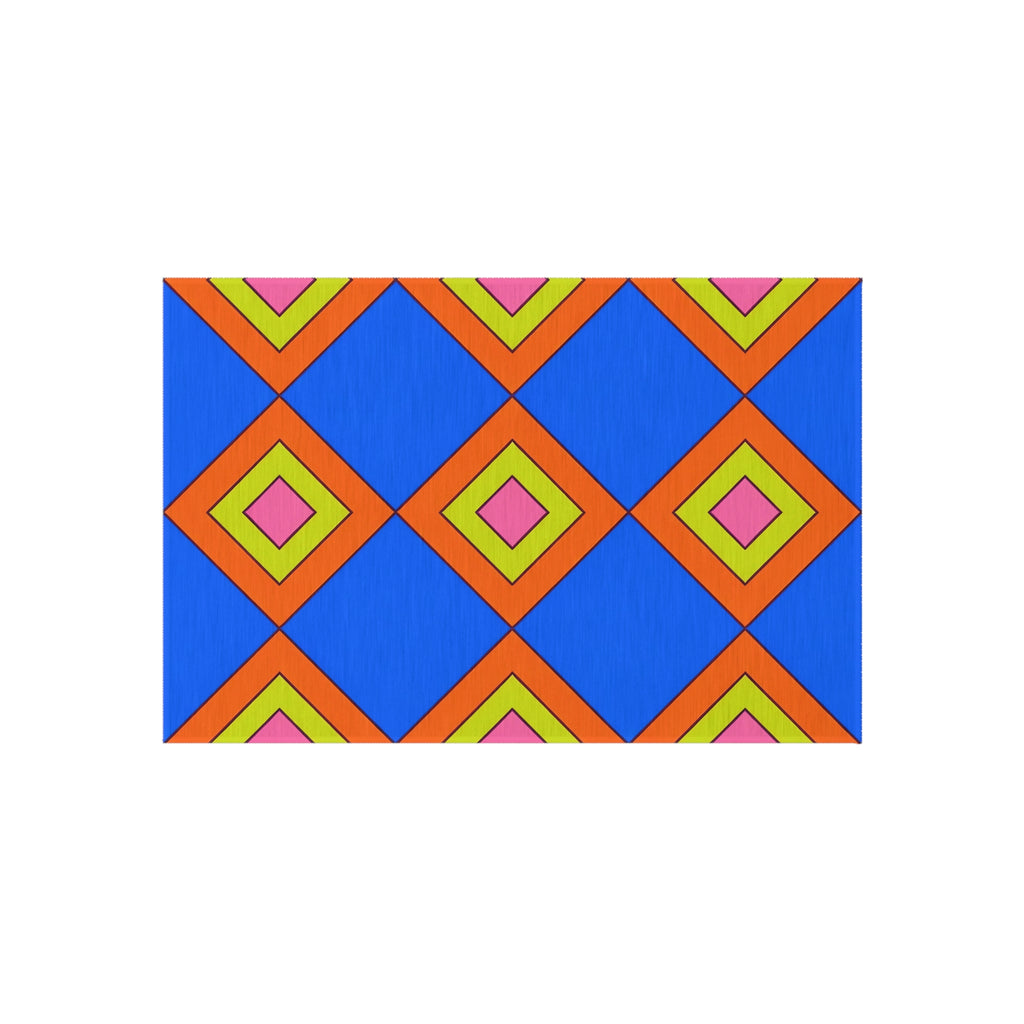 Pop Diamond Checks Outdoor Rug – Op-Art Pattern