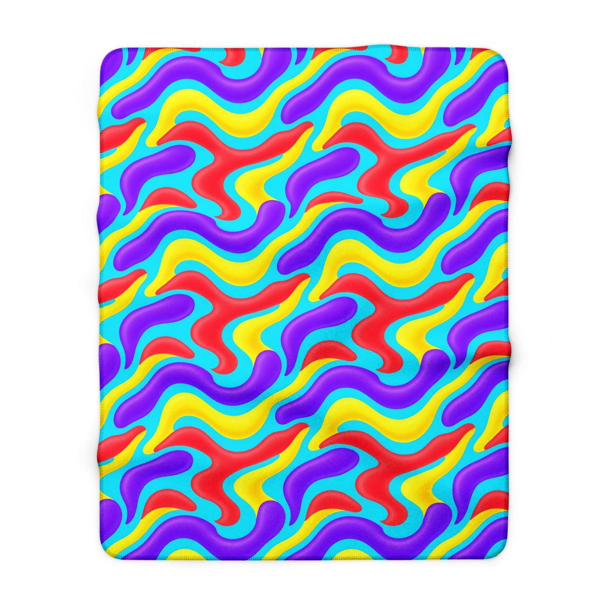 Liquid Band Ripple Sherpa Fleece Blanket – Op-Art Fluid Bands Pattern