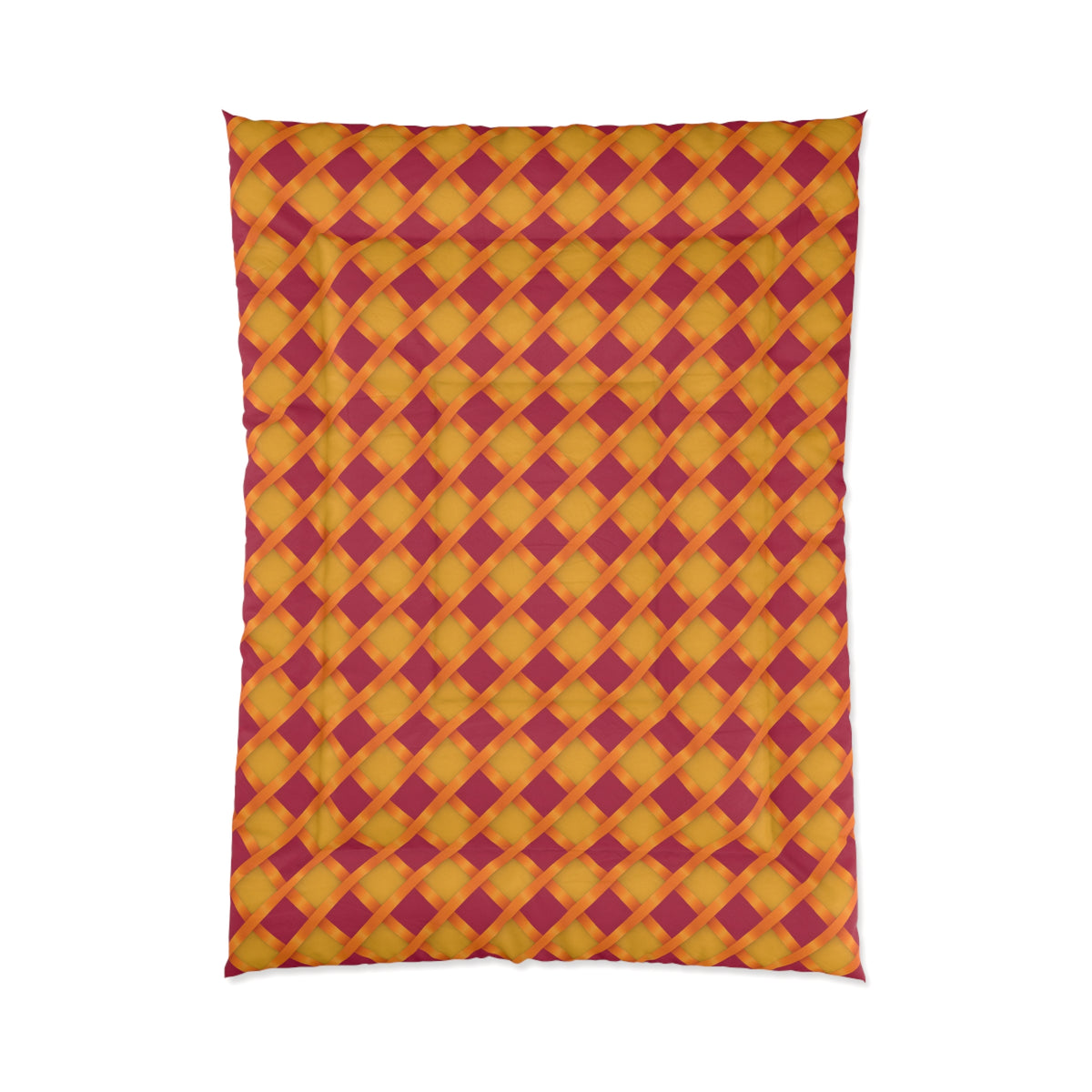 Broad Gold Diamond Trellis Comforter – Cranberry Spice