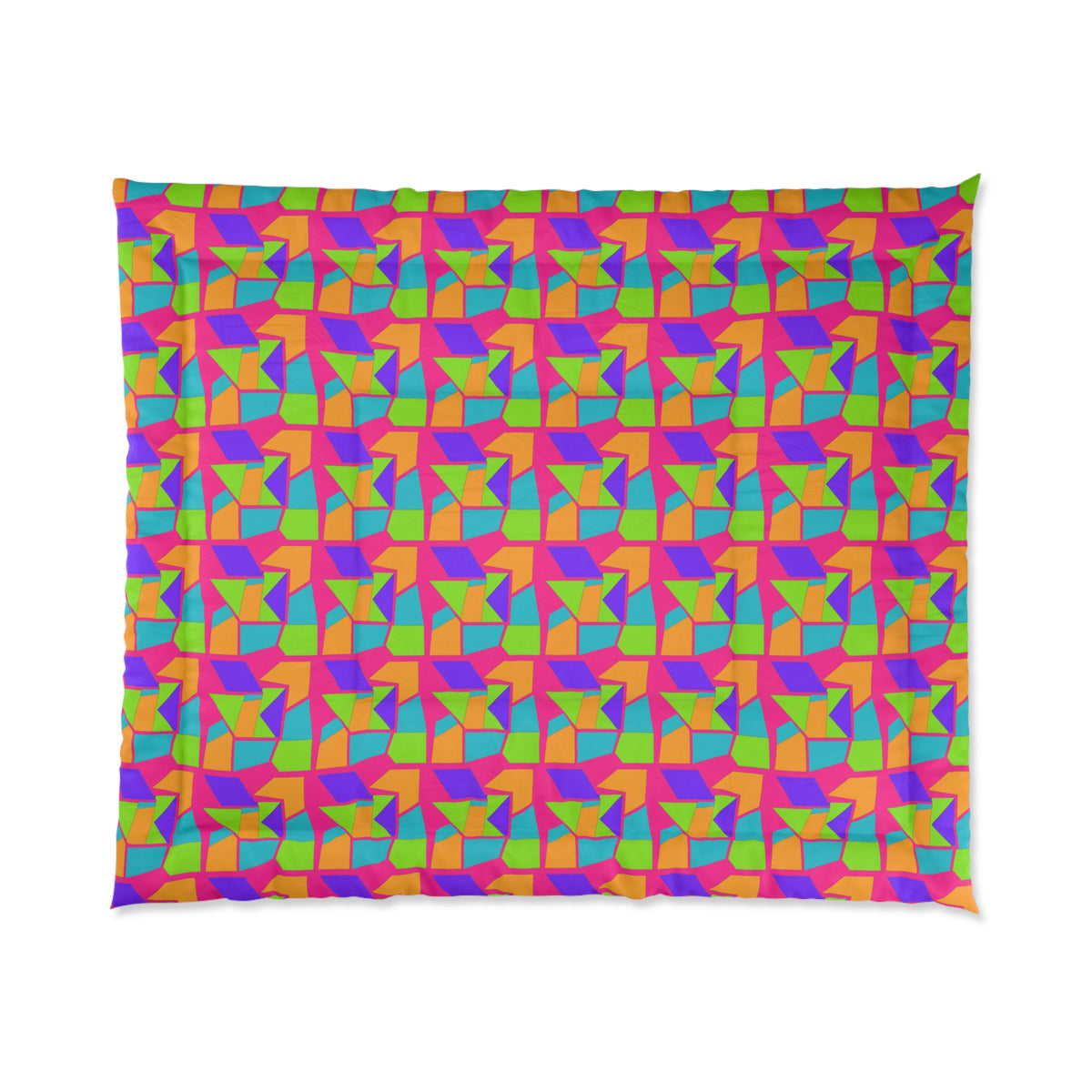 Cubist Block Quilt Comforter – Tropical Punch