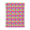 Cubist Block Quilt Cotton Duvet Cover – Candy Pop on Raspberry