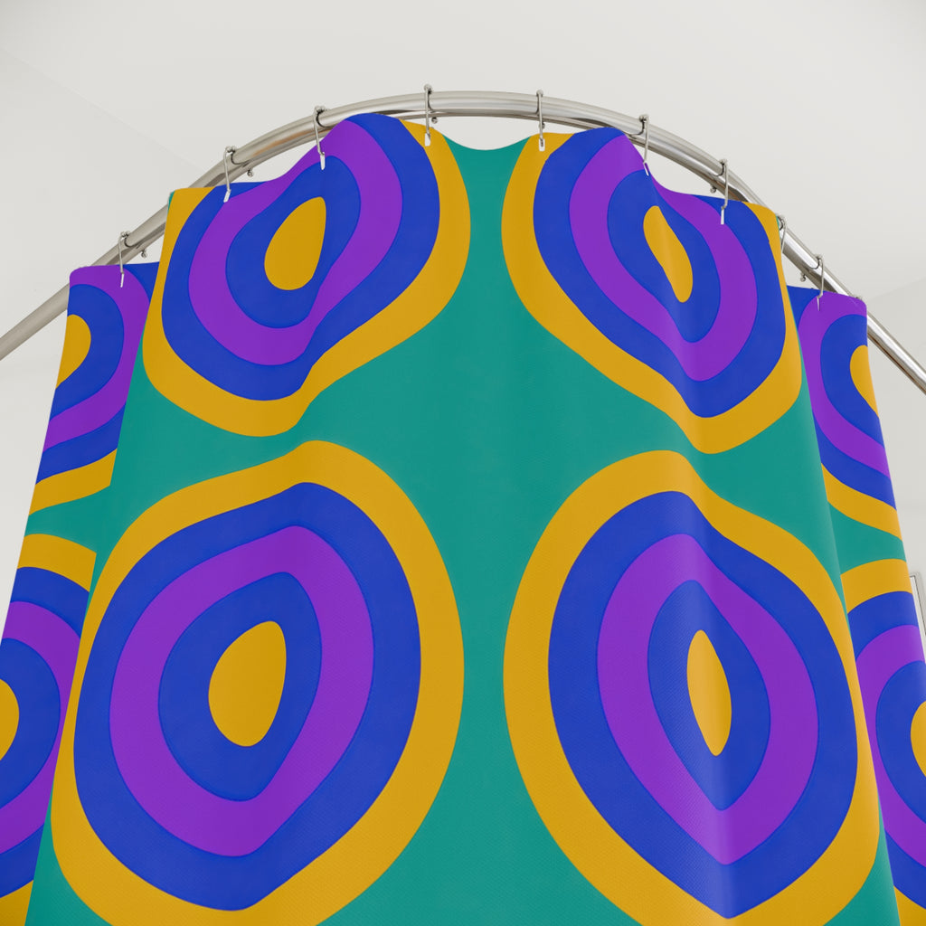 Mega Ring Grid Shower Curtain – Peacock Jewel