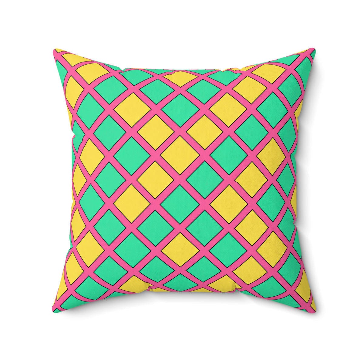 Harlequin Gold Grid Faux Suede Cushion – Candy Christmas