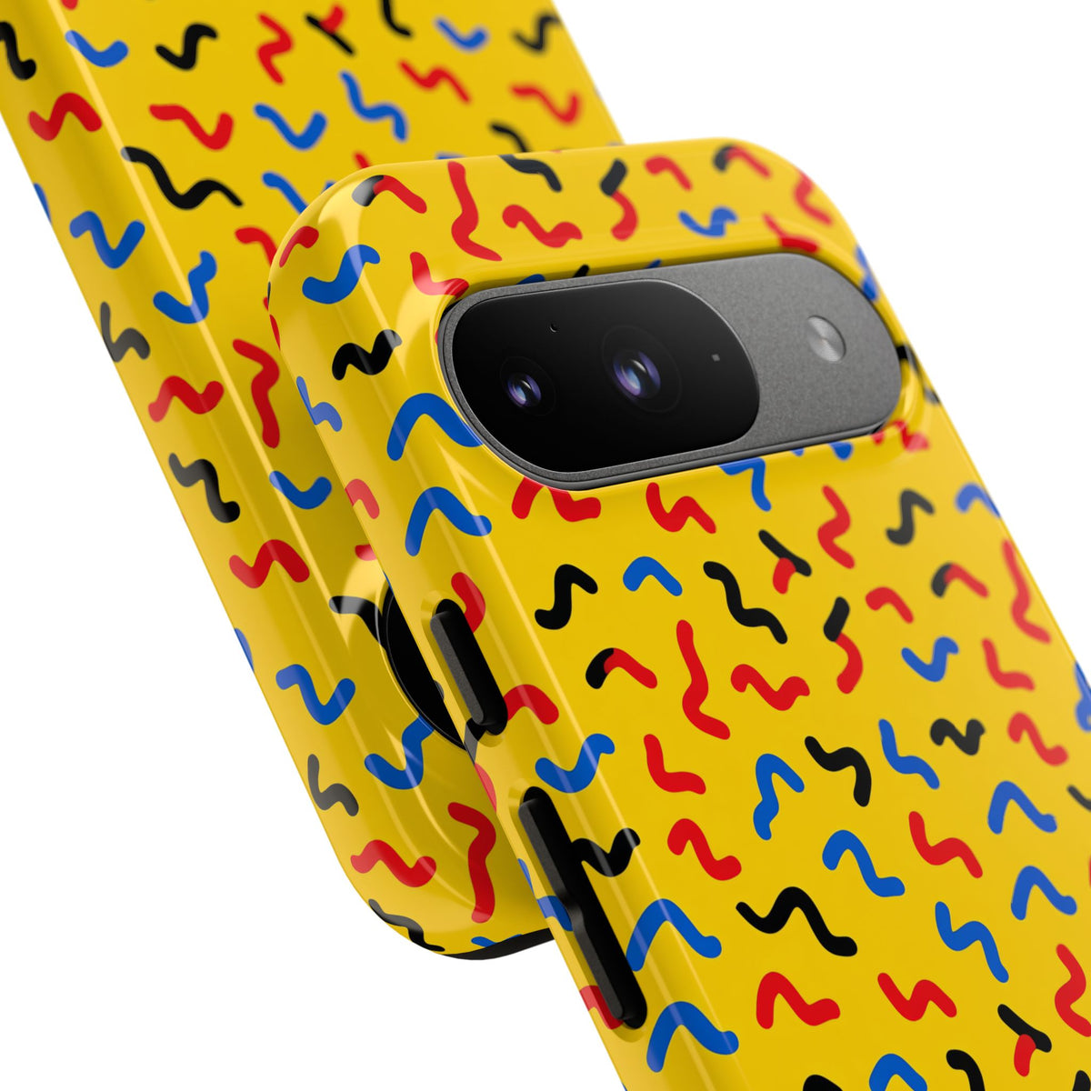 Squiggle Strokes Yellow Tough Phone Case – Bold Primary Abstract Pattern