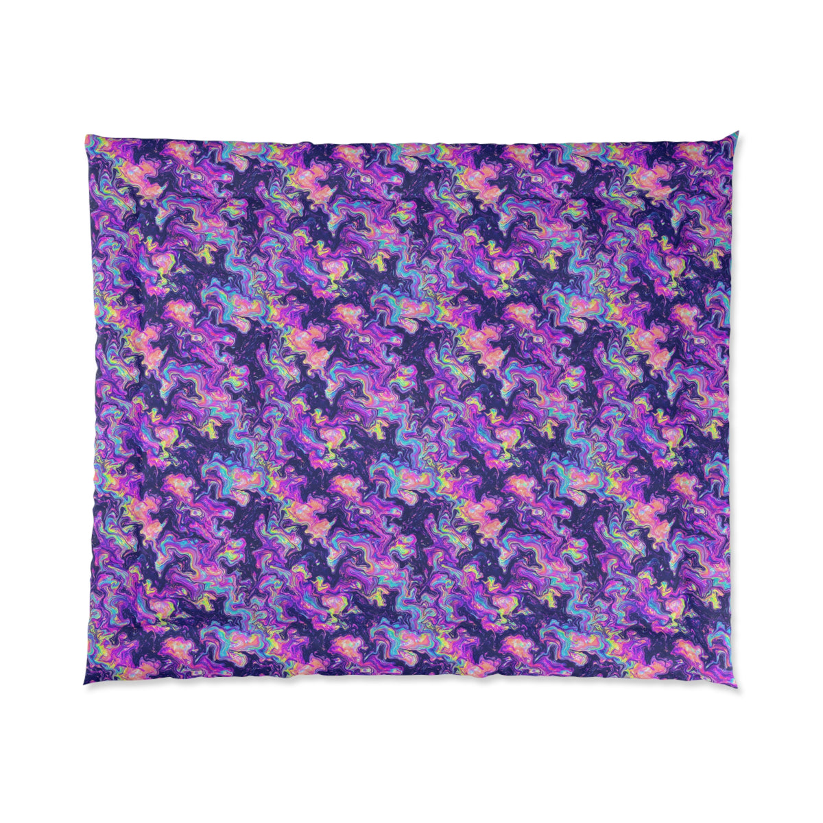 Opal Lava Marble Comforter – Holographic-Look Fluid Art Pattern
