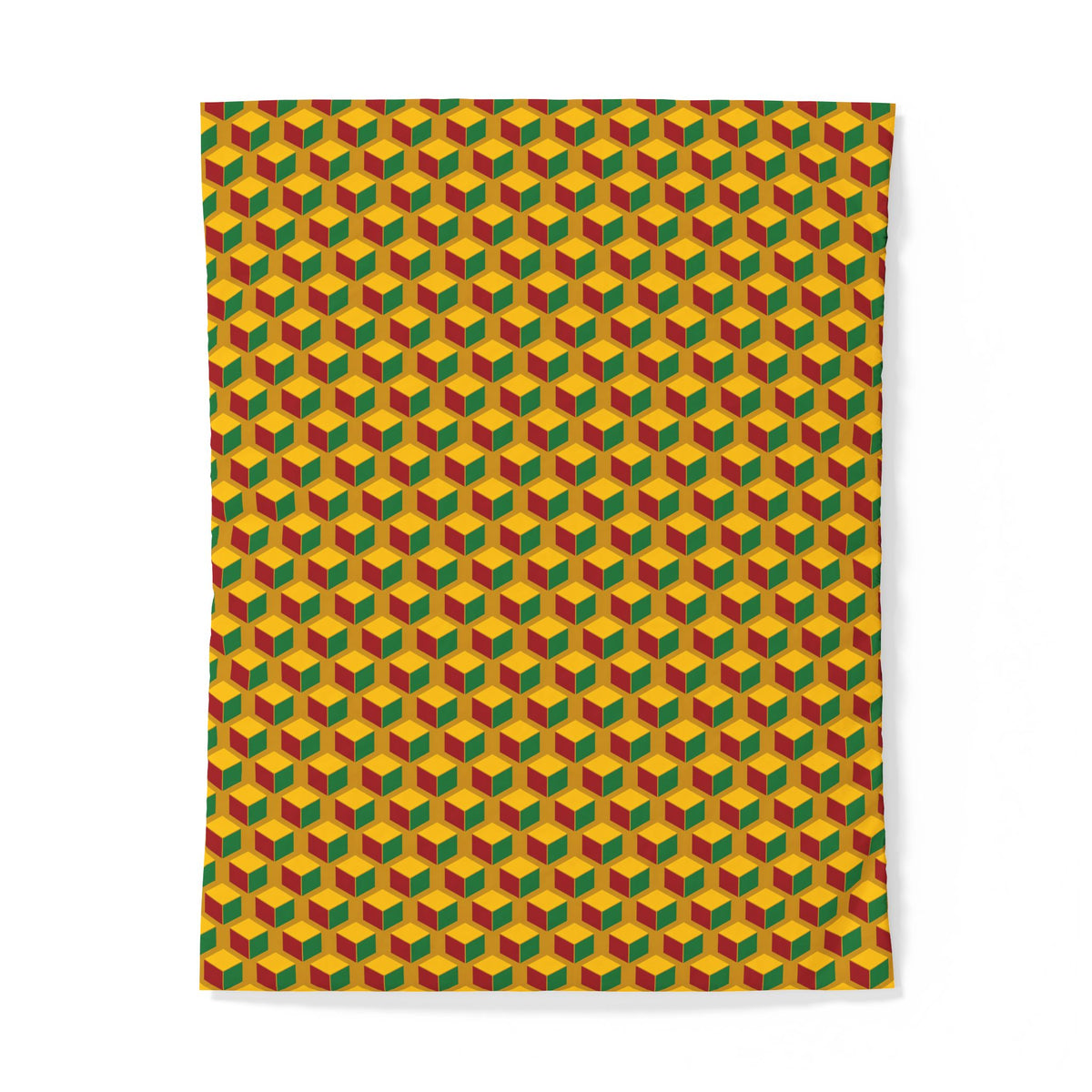 Giant Faceted Cubes II Cotton Duvet Cover – Isometric Op-Art Pattern