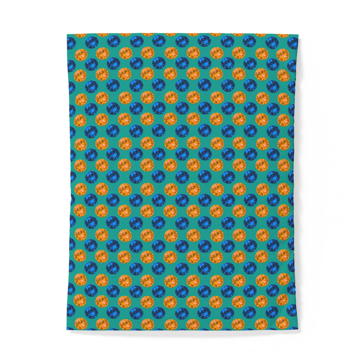 Half-Drop Gem Grid Cotton Duvet Cover – Peacock Jewel