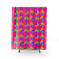 Stacked Cubist Prisms Shower Curtain – Tropical Punch