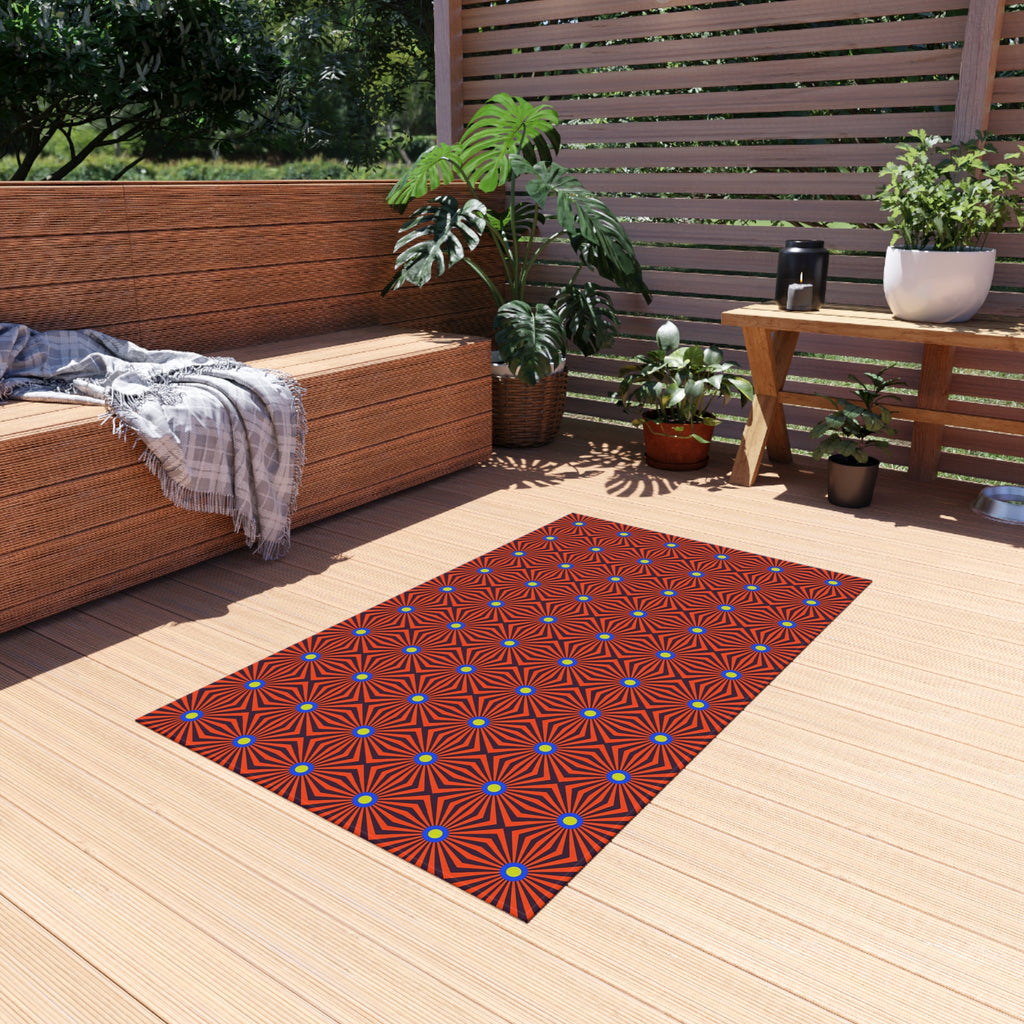 Starburst Stripes Outdoor Rug – Op-Art Pattern