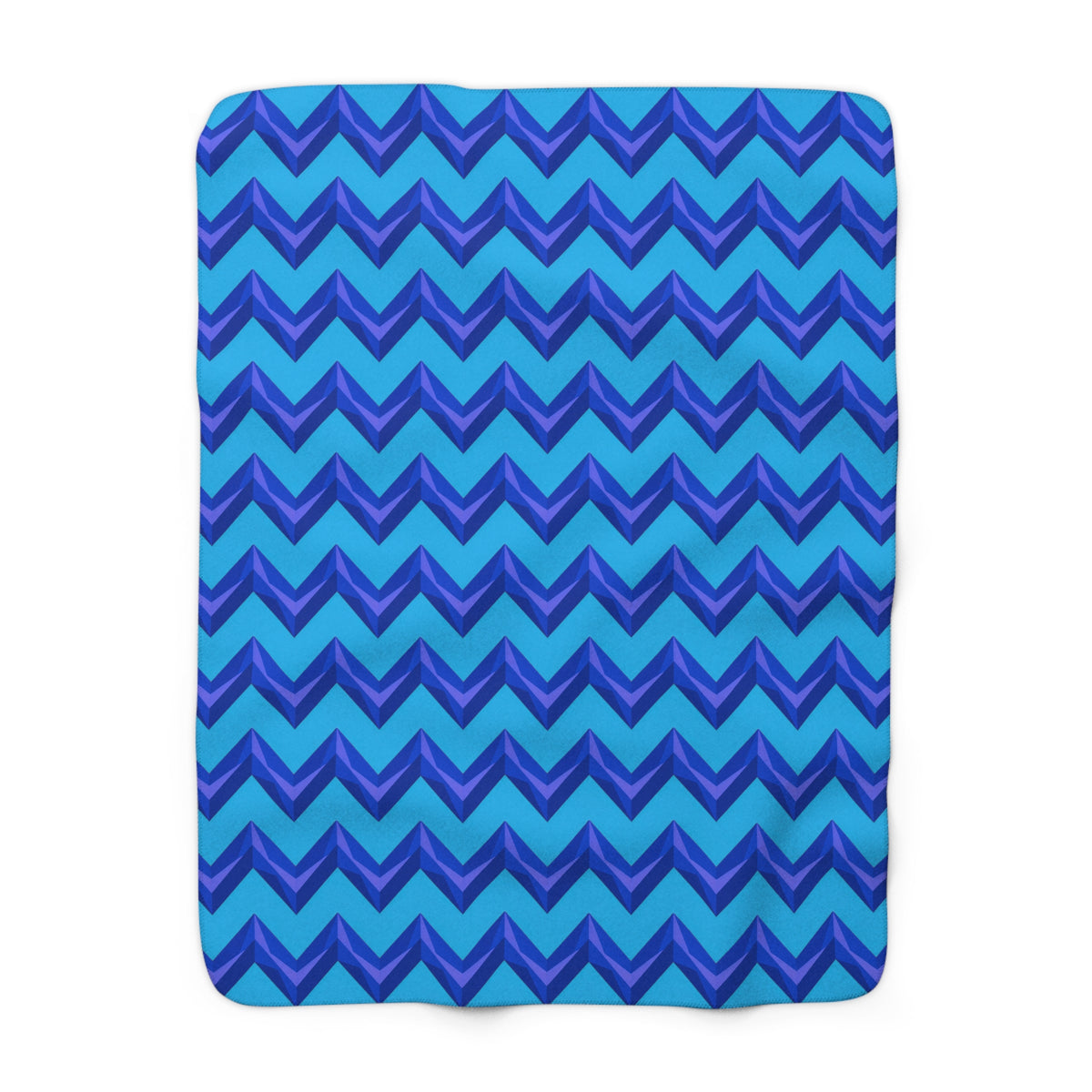 Broad Cut-Gem Chevrons Sherpa Fleece Blanket – Ice Jewel