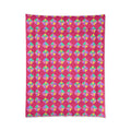 Stacked Cubist Prisms Comforter – Candy Pop on Raspberry