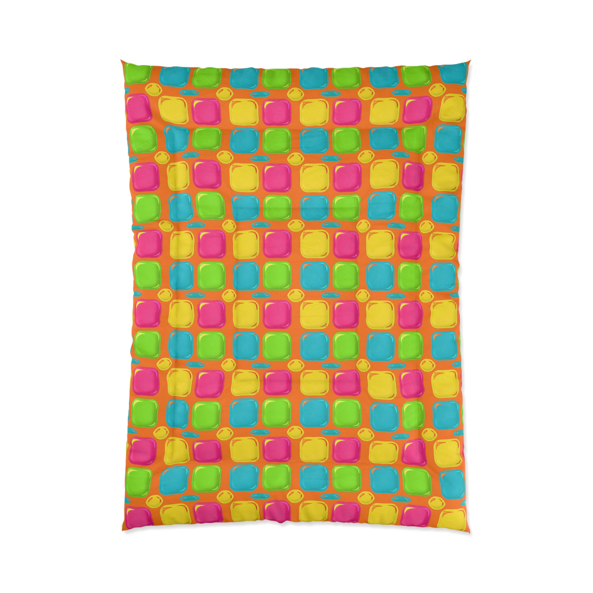 Giant Puffy Glass Cushions Comforter – Hot Citrus Festive