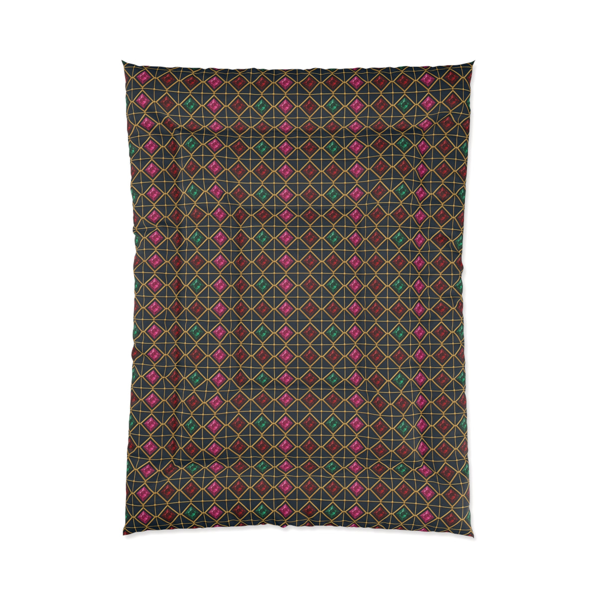 Gold Diamond Trellis Comforter – Art Deco Pattern