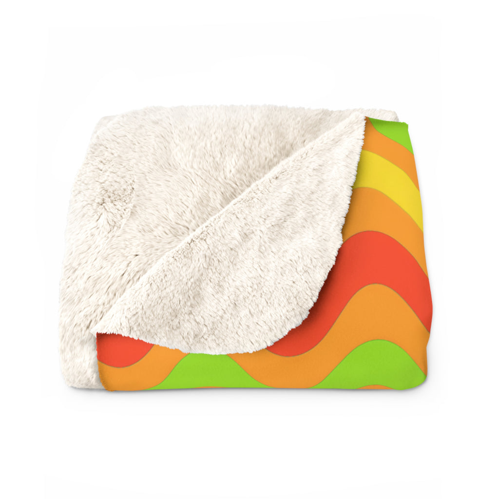 Big Ripple Chevrons Sherpa Fleece Blanket – Hot Citrus