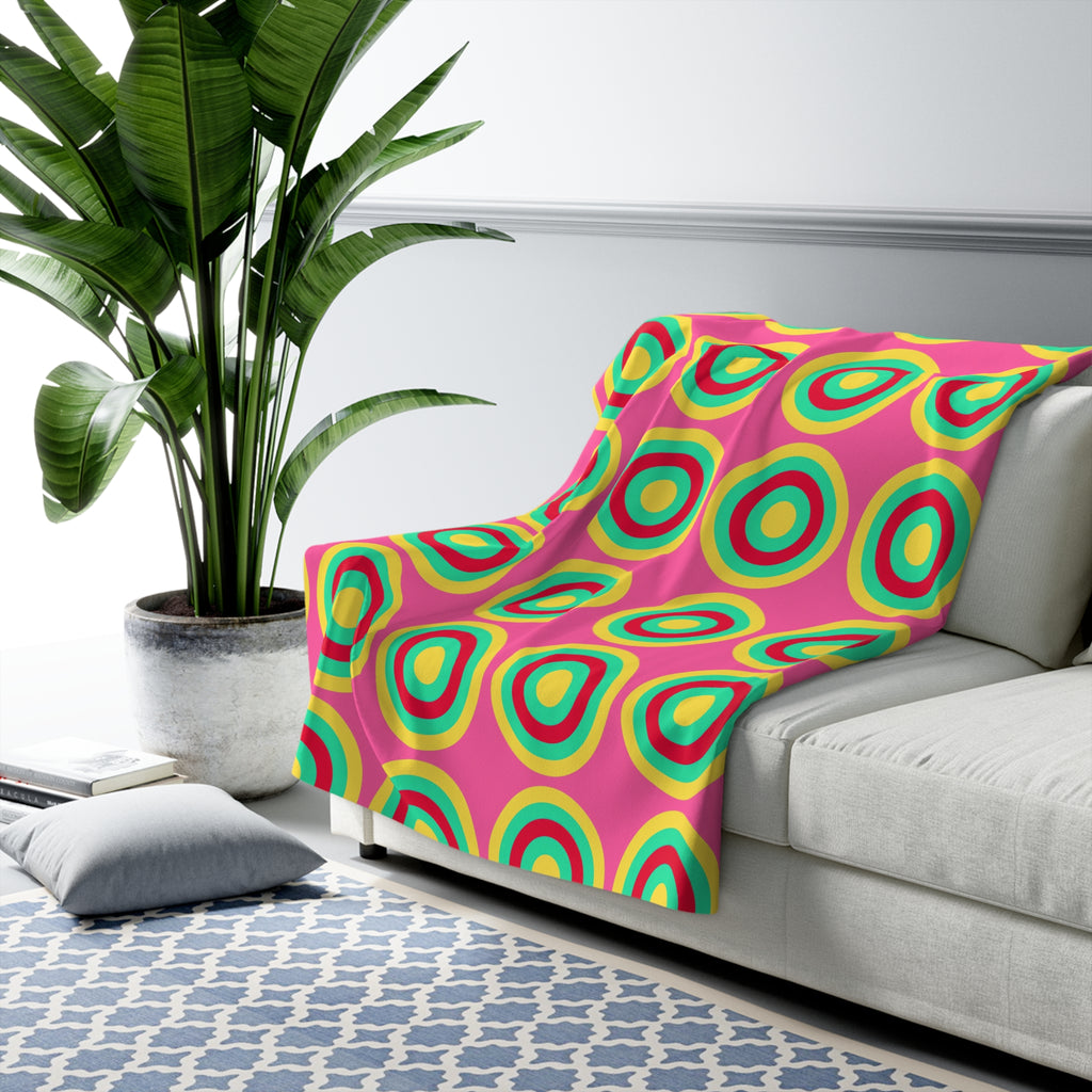 Mega Ring Grid Sherpa Fleece Blanket – Candy Christmas