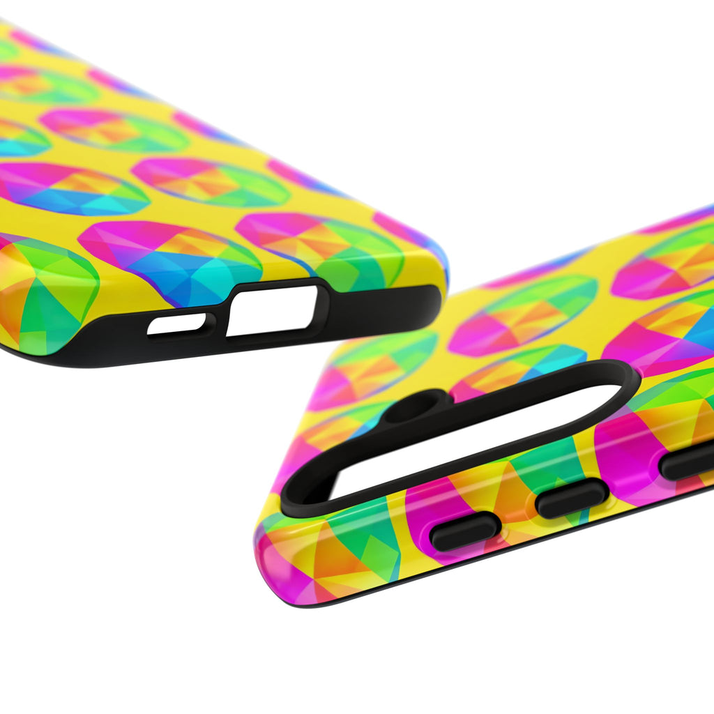 Holo Pebble Prisms Tough Phone Case – Iridescent Geometric Pattern