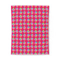 Stacked Cubist Prisms Cotton Duvet Cover – Candy Pop on Raspberry