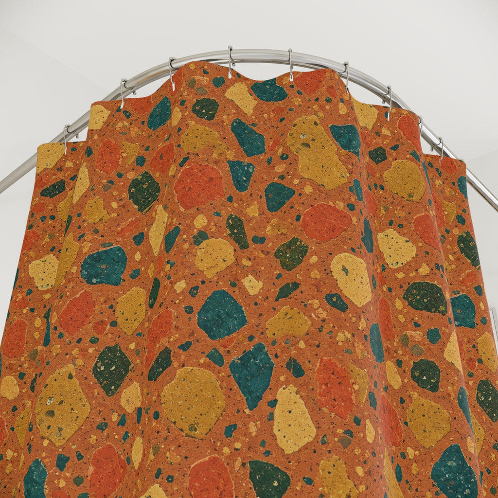 Macro Chip Mix Shower Curtain – Terrazzo Pattern