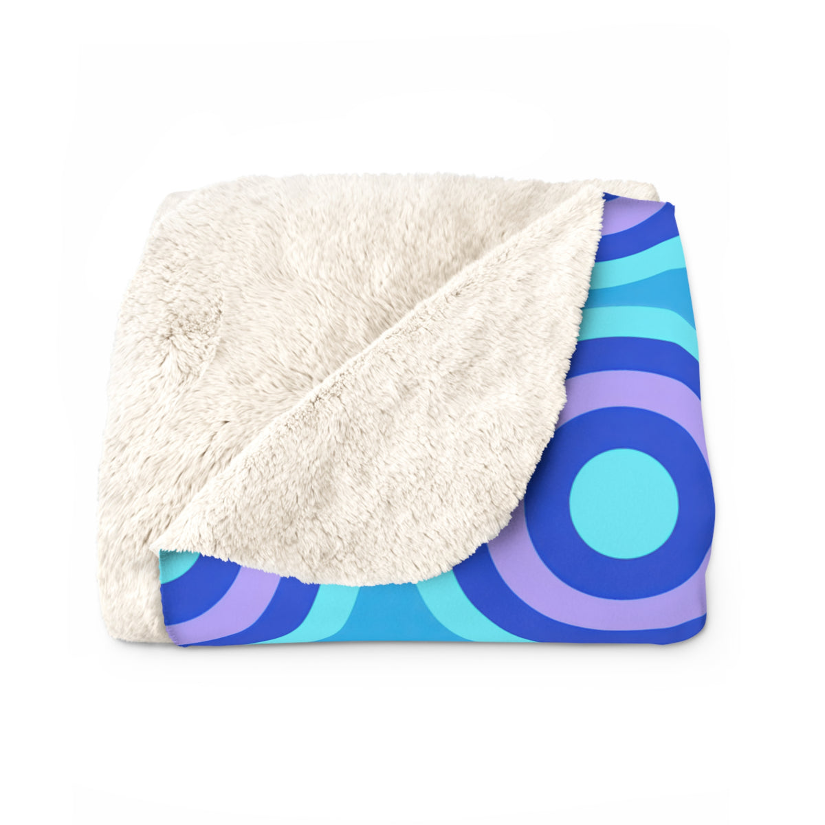 Mega Ring Grid Sherpa Fleece Blanket – Ice Jewel