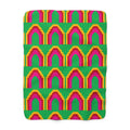 Grand Stepped Arches Sherpa Fleece Blanket – Art-Deco Arches Pattern