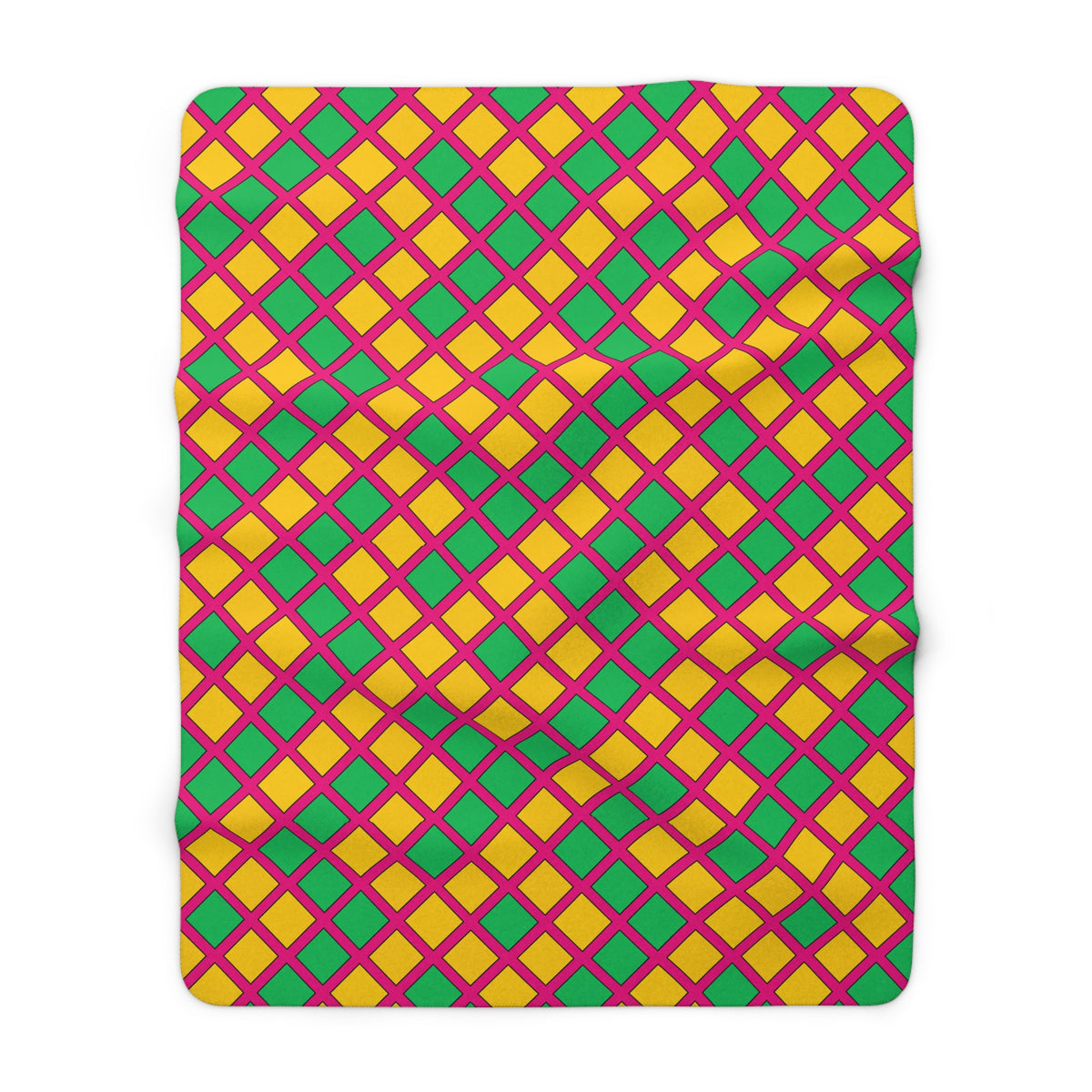 Harlequin Gold Grid Sherpa Fleece Blanket – Harlequin Geometric Pattern
