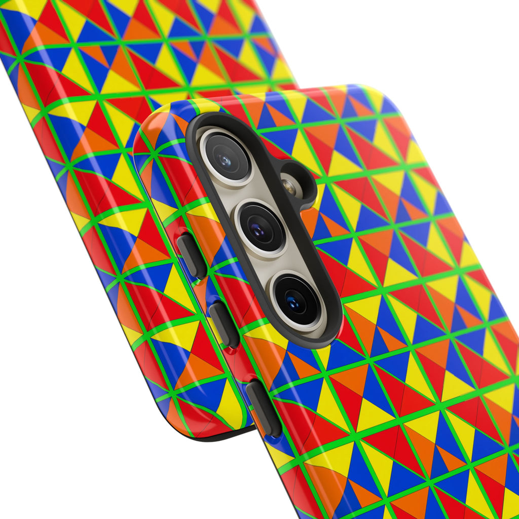 Split Square Fiesta Tough Phone Case – Cubist Geometric Pattern