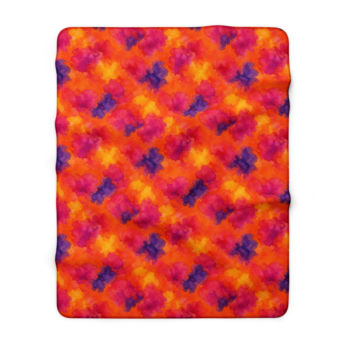 Sunset Bloom Bleeds Sherpa Fleece Blanket – Watercolour Bleed Pattern