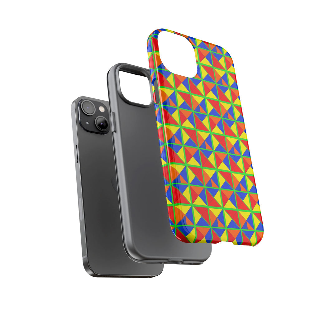 Split Square Fiesta Tough Phone Case – Cubist Geometric Pattern