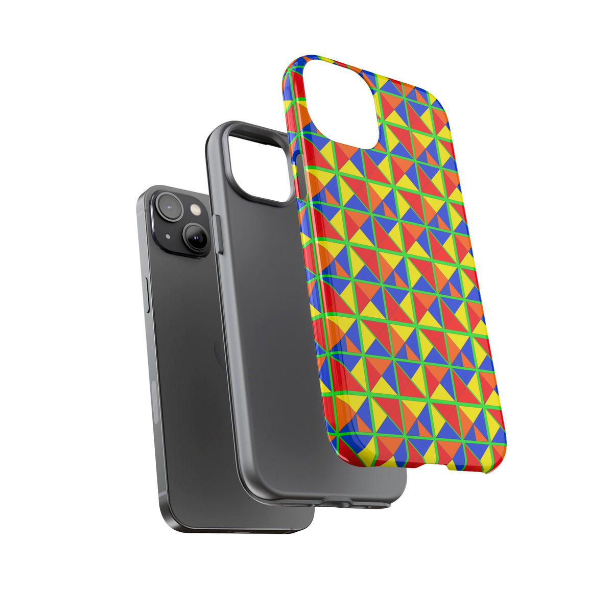 Split Square Fiesta Tough Phone Case – Cubist Geometric Pattern