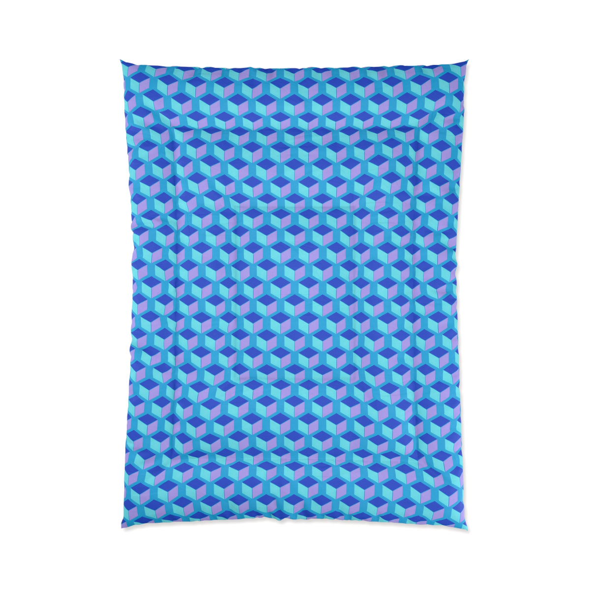 Giant Faceted Cubes II Comforter – Ice Jewel
