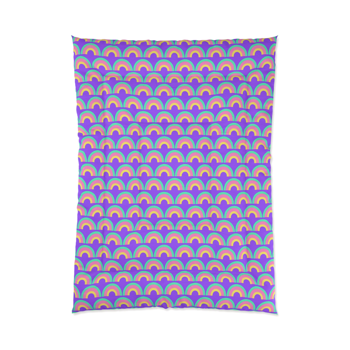 Chromatic Scallop Ripple Comforter – Candy Pastel on Grape