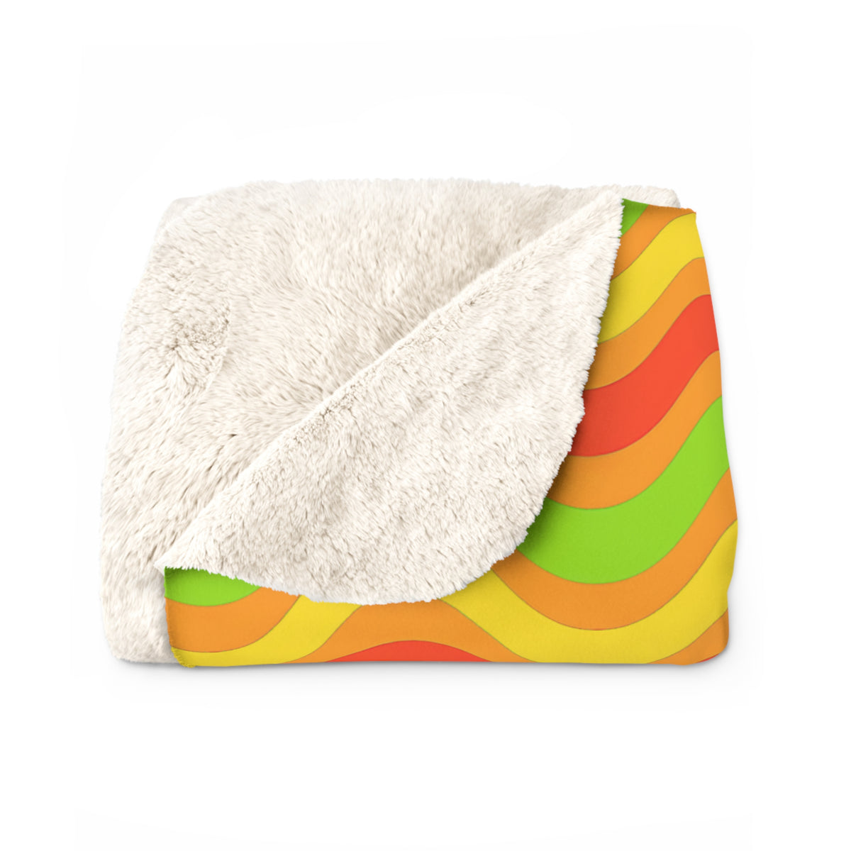 Wide Wave Interference Sherpa Fleece Blanket – Hot Citrus