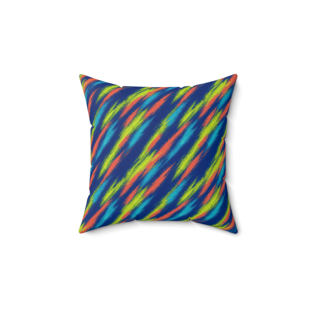 Arashi Neon Streaks Faux Suede Cushion – Shibori Dye Pattern
