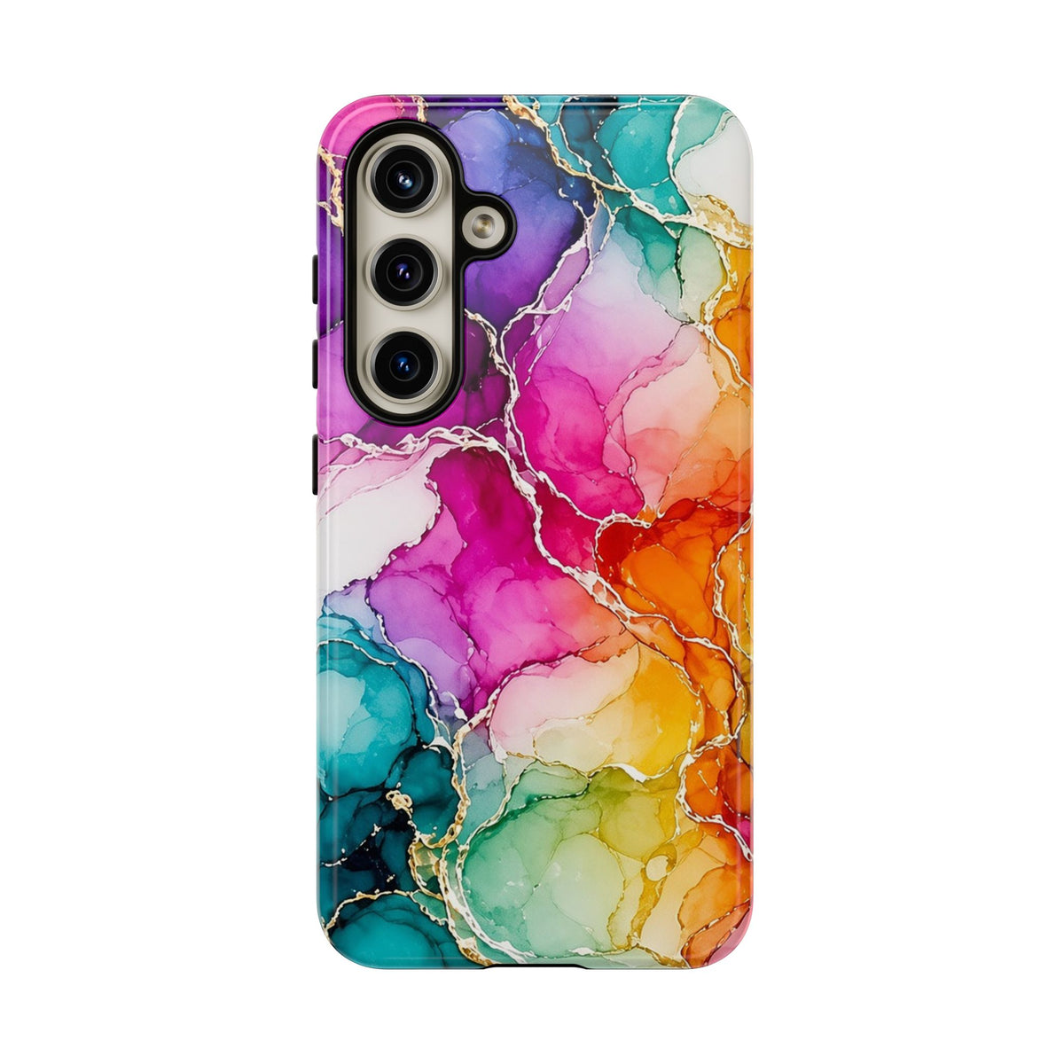 Rainbow Alcohol Ink Bloom Tough Phone Case