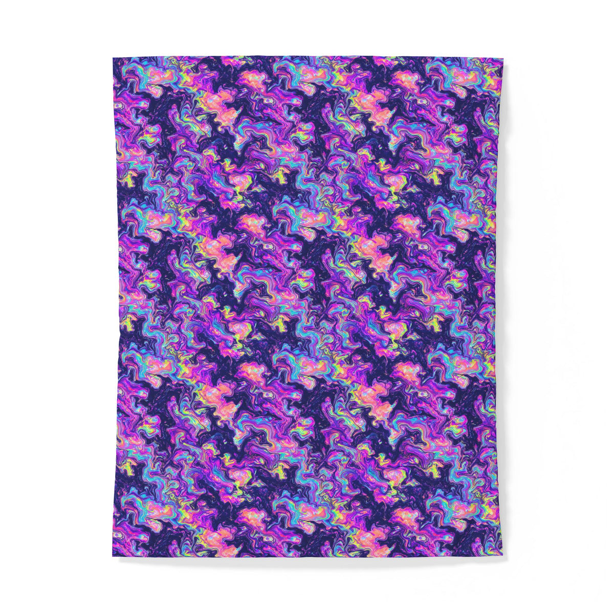 Opal Lava Marble Cotton Duvet Cover – Holographic-Look Fluid Art Pattern