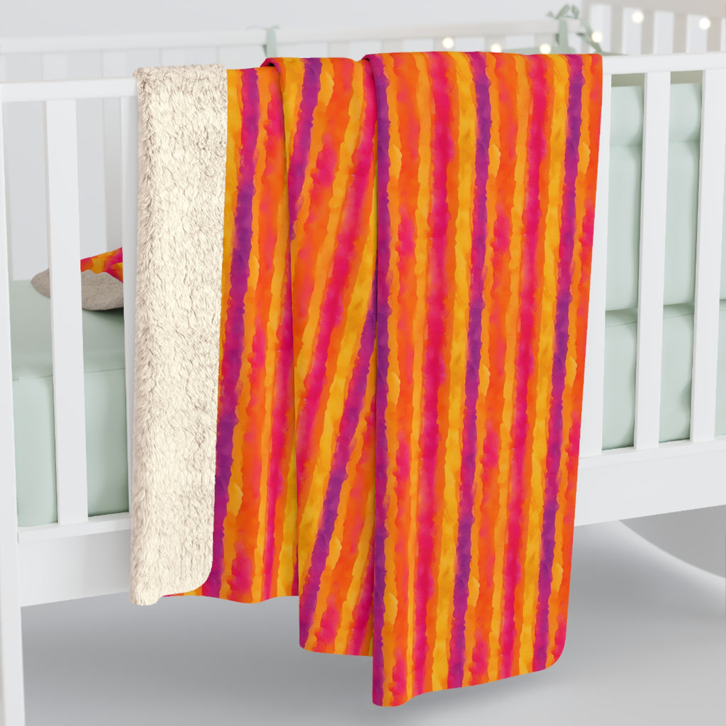 Bleed Stripe Ombre Sherpa Fleece Blanket – Ombre Wash Pattern