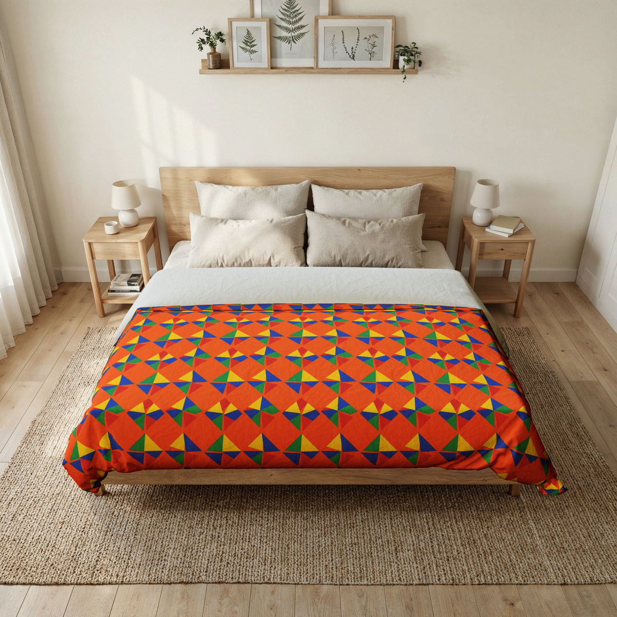 Stacked Cubist Prisms Cotton Duvet Cover – Cubist Geometric Pattern