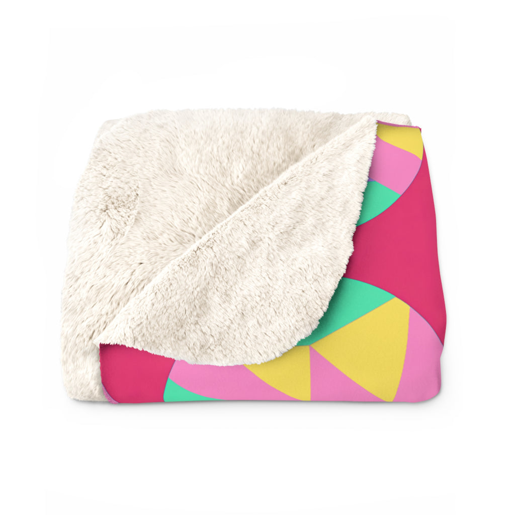 Broken Circle Planes Sherpa Fleece Blanket – Candy Pop on Raspberry