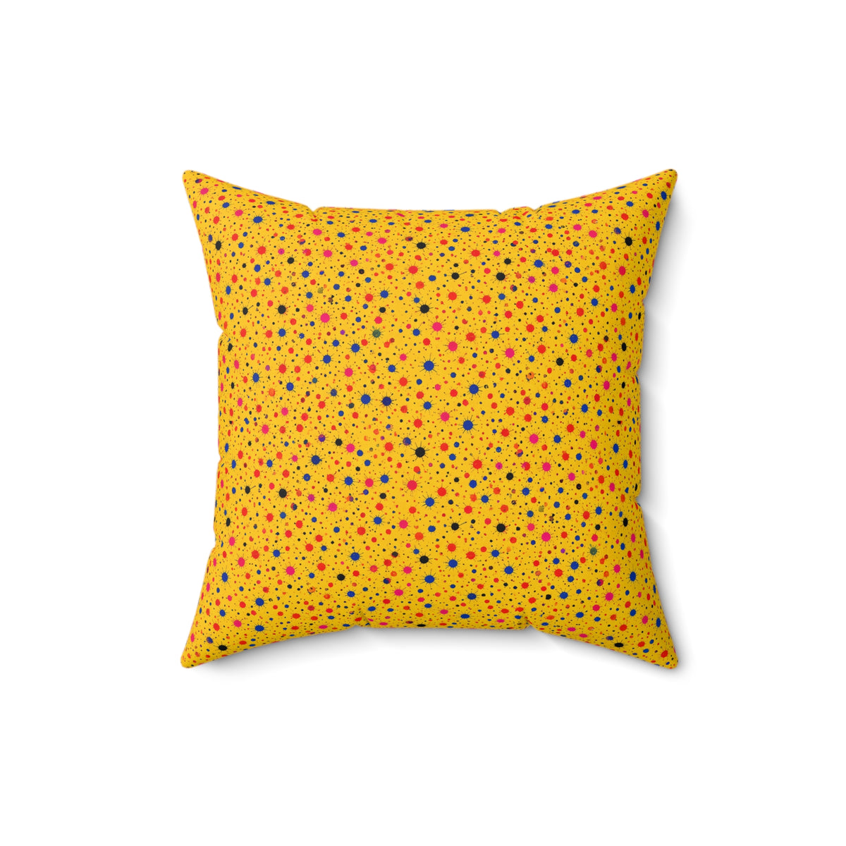 Confetti Spatter Faux Suede Cushion – Paint Splatter Pattern