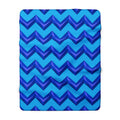 Broad Cut-Gem Chevrons Sherpa Fleece Blanket – Ice Jewel