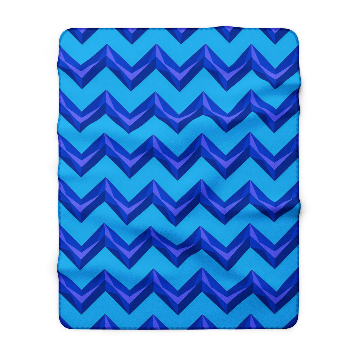 Broad Cut-Gem Chevrons Sherpa Fleece Blanket – Ice Jewel