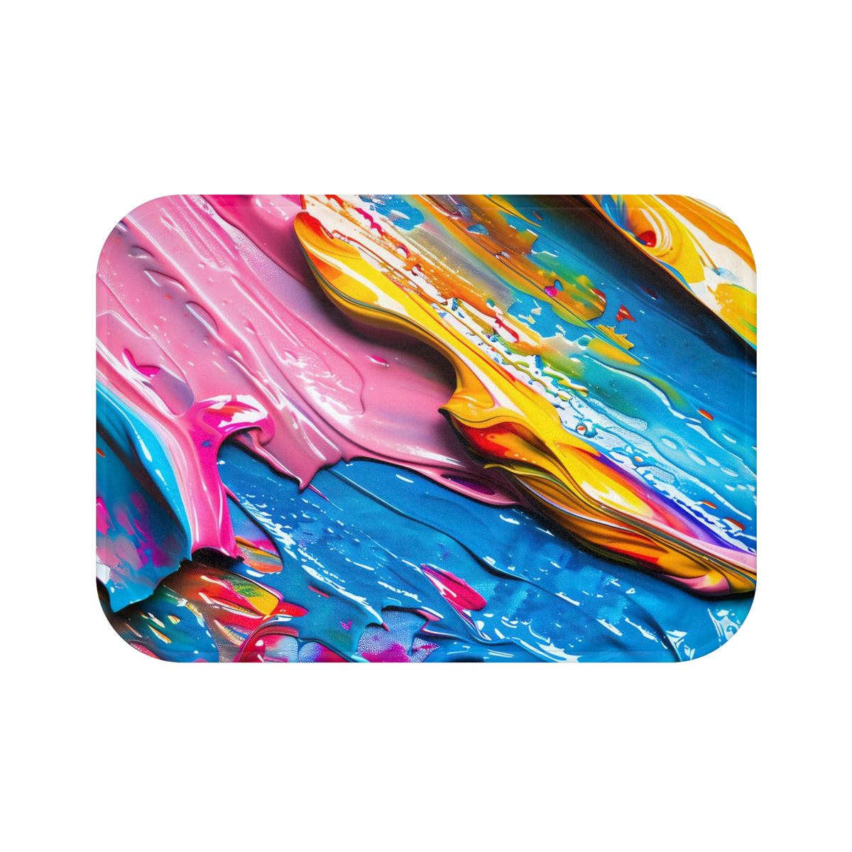 Vivid Paint Strokes Bath Mat – Paint Stroke Abstract