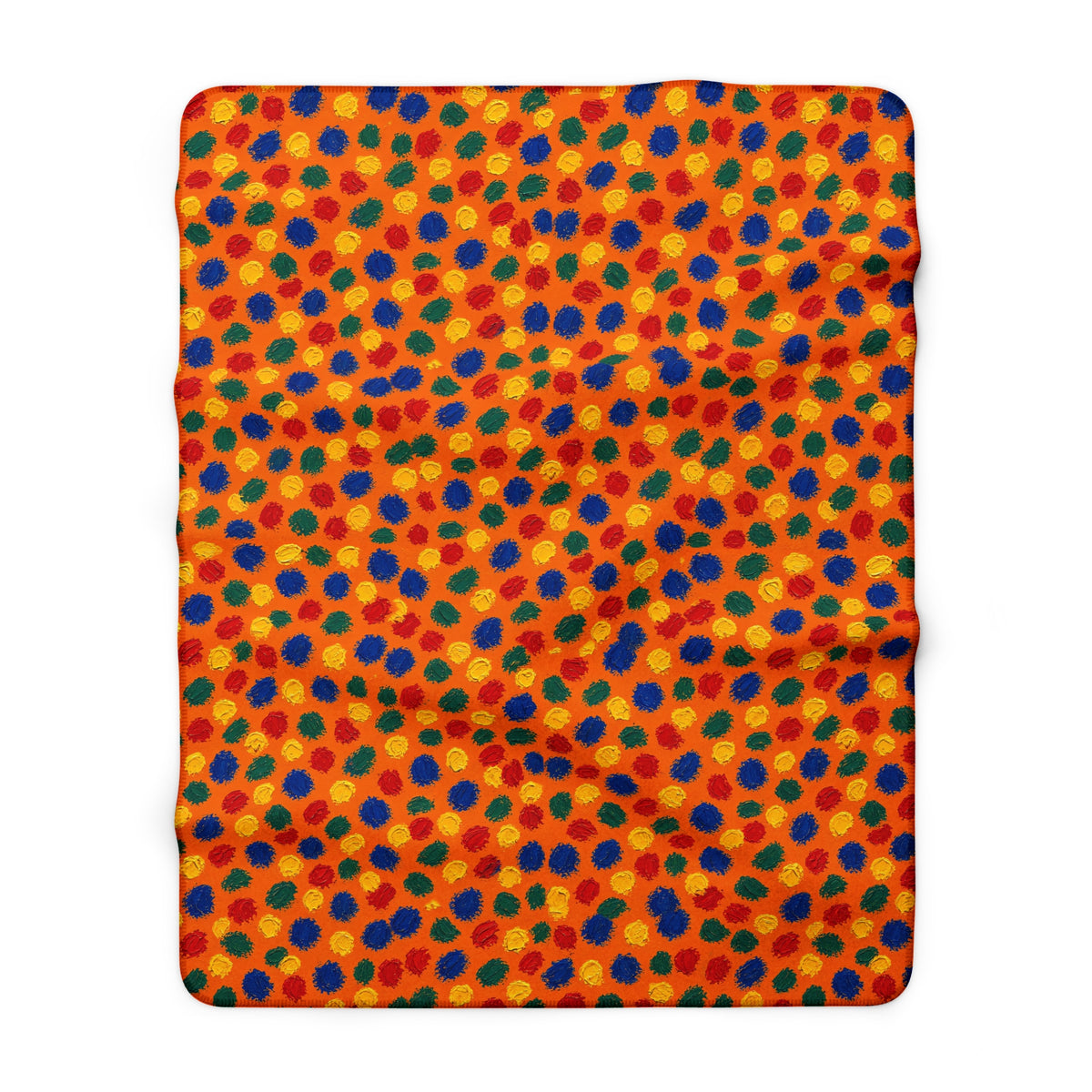 Stippled Dabs Sherpa Fleece Blanket – Expressionist Brushstroke Abstract Pattern