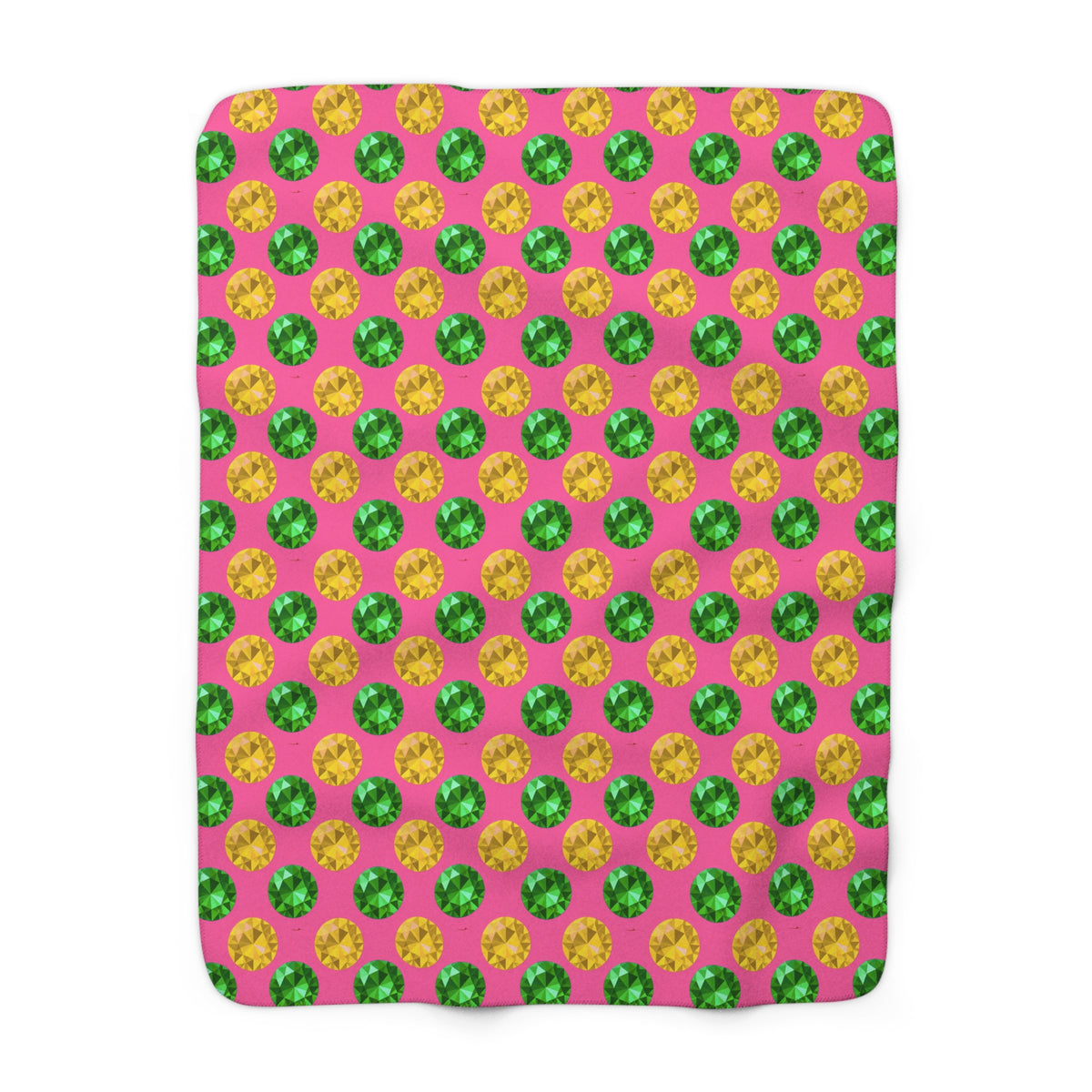 Half-Drop Gem Grid Sherpa Fleece Blanket – Candy Christmas