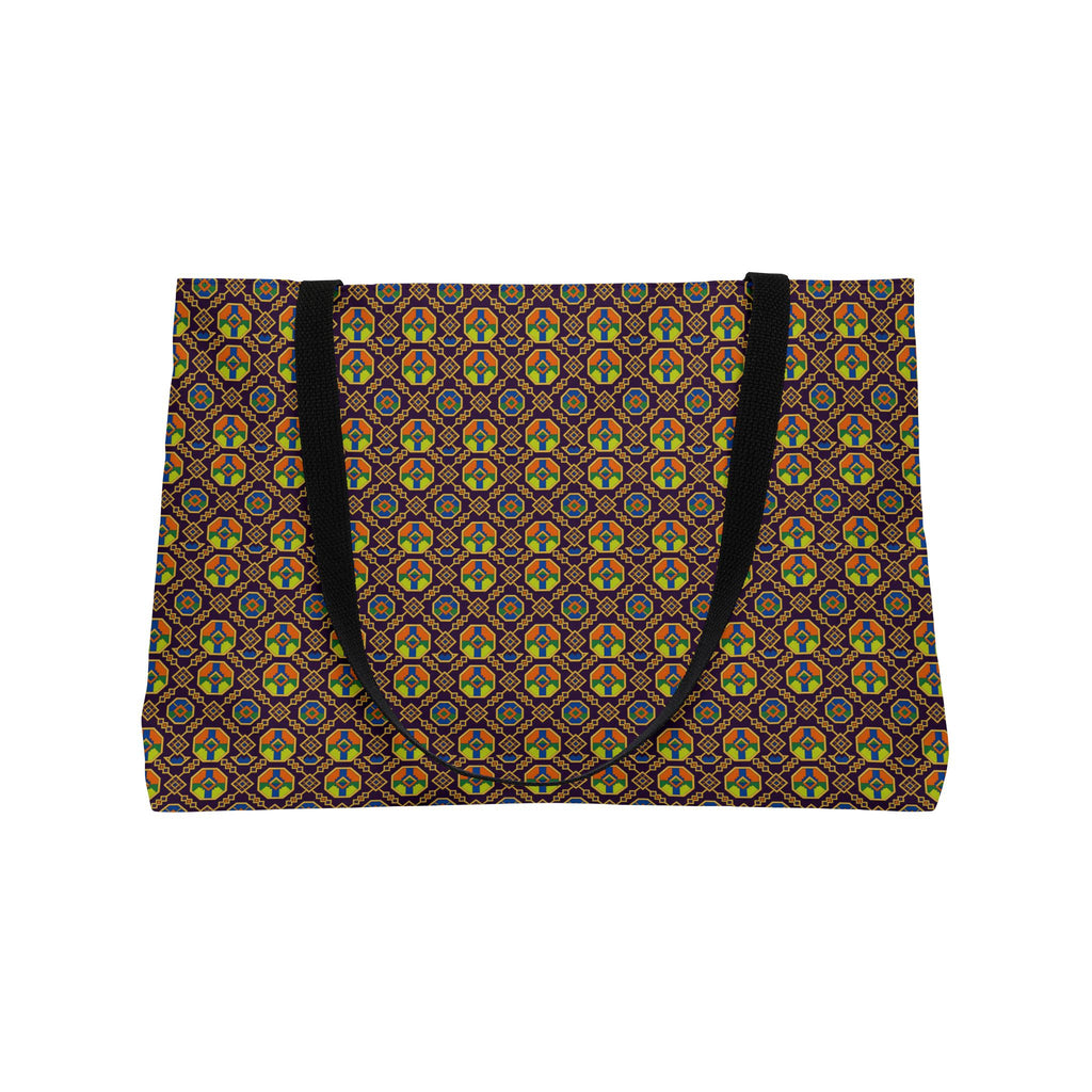 Octagon Enamel Lattice Weekender Tote Bag – Art Deco Geometric Pattern
