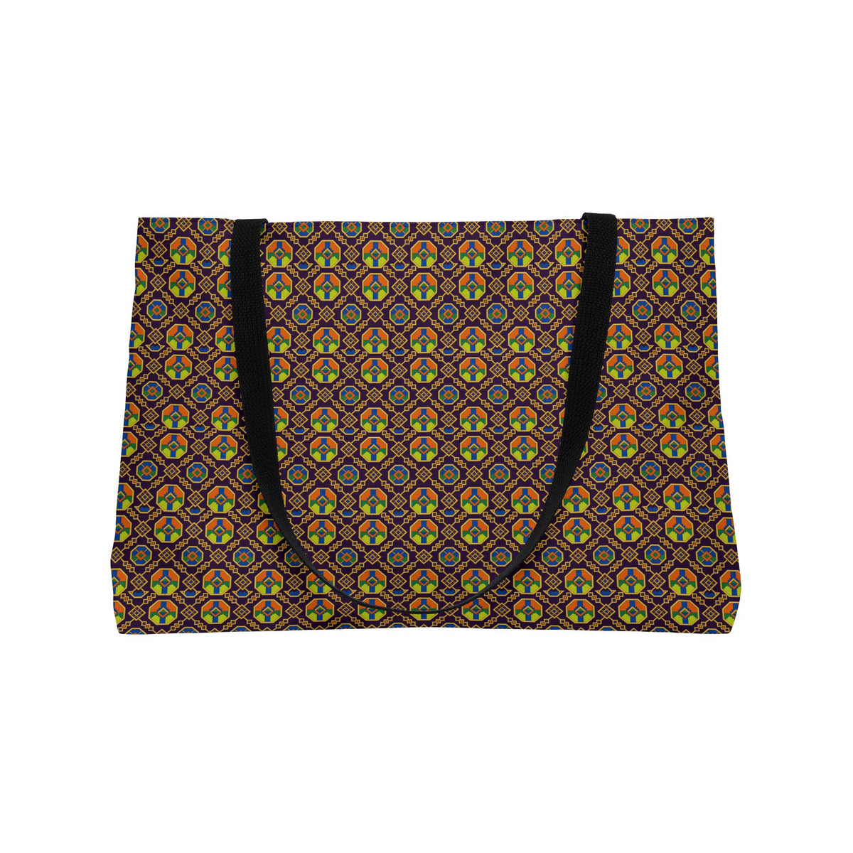 Octagon Enamel Lattice Weekender Tote Bag – Art Deco Geometric Pattern