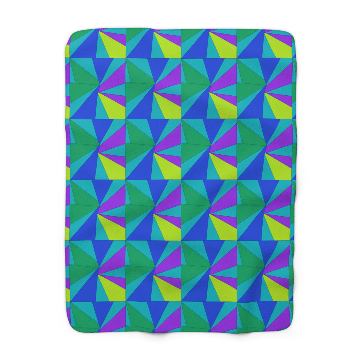 Cubist Sunburst Blocks Sherpa Fleece Blanket – Peacock Jewel