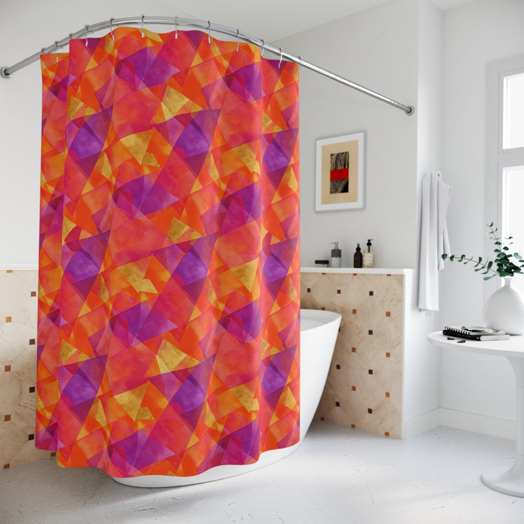 Layered Wash Shards Shower Curtain – Wet-In-Wet Abstract Pattern
