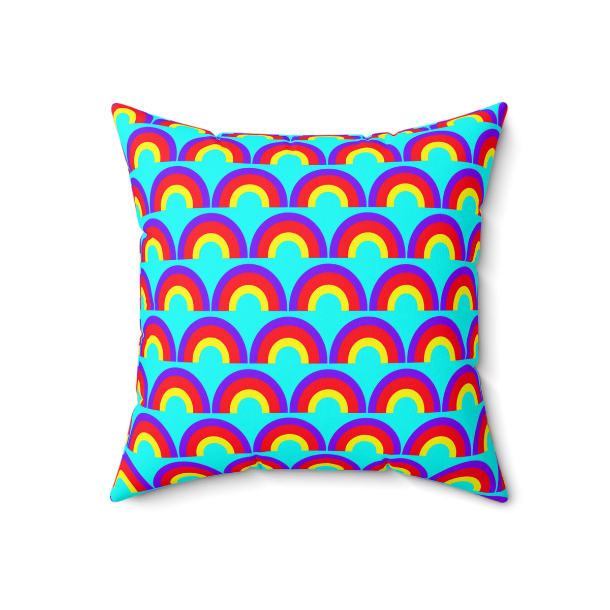 Chromatic Scallop Ripple Faux Suede Cushion – Op-Art Scallops Pattern