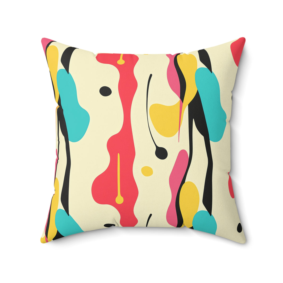 Cut-Out Blobs Faux Suede Cushion – Mid-Century Cut-Out Pattern